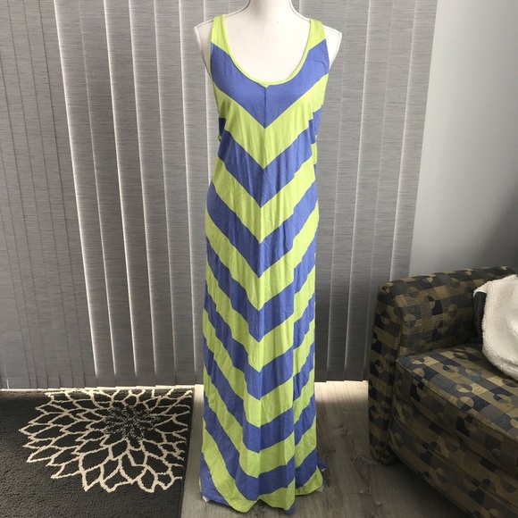Massini Dresses & Skirts - Blue/Green Chevron Maxi Dress